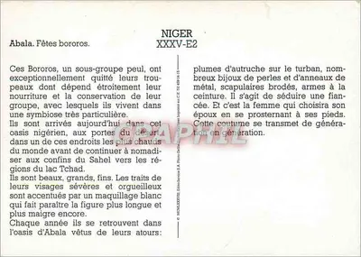 Abala. Fête Bororos — Niger XXXV-E2 — Wydawca C.P.A.H.I.L. — Rewers