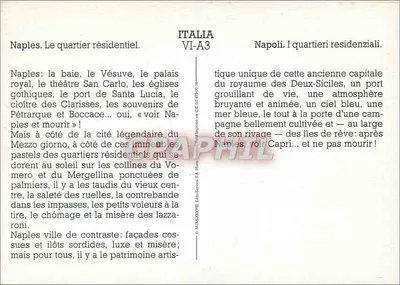 Nápoles. O bairro residencial — ITALIA VI-A3 — Editor: C.E. 12 459/014 — Verso