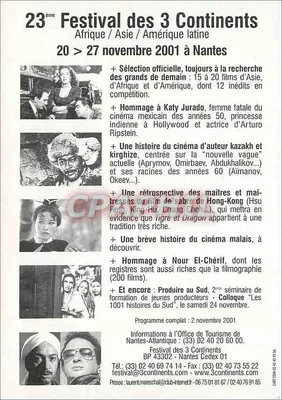 Festival dos 3 Continentes — 23ª edição — Nantes 2001 — Verso