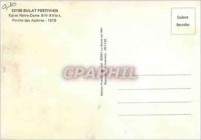 Pórtico dos Apóstolos — Igreja Nossa Senhora — BULAT PESTIVIEN — Edição França 83501 — Verso