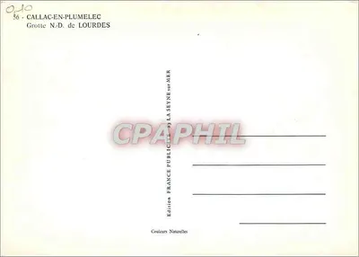 Jaskinia N.D. de Lourdes — Callac-en-Plumelec — Wydawnictwo France Naturelles — Rewers