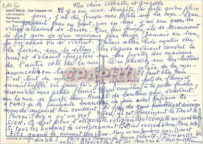 Saint-Malo - Cidade da Corse (35) — Os Muros — editor IRIS — Verso