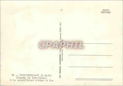 Cappella di San Gonario — Il secondo figlio di Adamo ed Eva — Les Tirages Modernes, 5 bis, rue du Louvre, Parigi — Verso