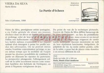 A Partida de Xadrez — Vieira da Silva — Editor CEE, n° D2 441 62-20 — Verso