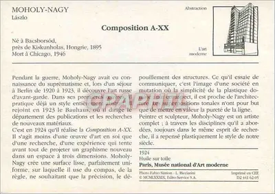 Kompozycja A-XX — Moholy-Nagy — Wydrukowane w CEE — Rewers