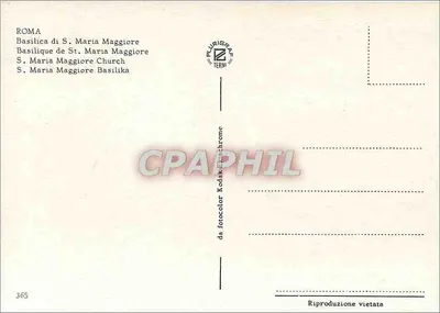 Rzym — Bazylika Świętej Maryi Wielkiej — wydano przez Plurigraf Terni, nr 365 — Rewers