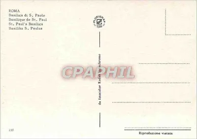 Bazylika św. Pawła — Rzym — wydawnictwo Terni — Rewers