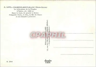 Chamonix-Mont-Blanc — Telekabina Flegère — Wydawnictwo J. Cellard — Rewers