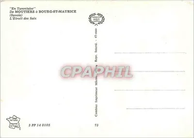 Wąwóz Saix — z Moutiers do Bourg-Saint-Maurice — wydawca Combier — Rewers