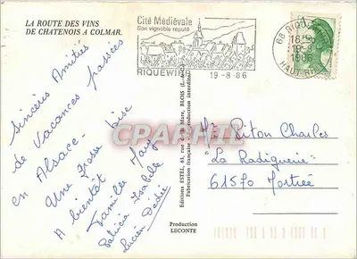Winorośle i Wina z Alzasku — Trasa Wina z Chatenois do Colmar — Wydawnictwo ESTEL — Rewers