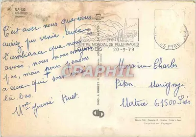 Lourdes — Miejsce pielgrzymki — Dino A. Doucet, N° 432 — Rewers