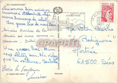 Em Tarentaise — Carte postale touristique — Verso