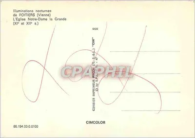 Poitiers — Igreja de Nossa Senhora da Grande — editor CIMCOLOR, n° 86.194.00.0100 — Verso