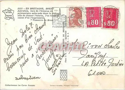 O trovão de Brest — monumento com canhão e castelo — YCA — Verso