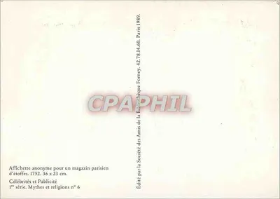 David rei — Cartaz anônimo para uma loja parisiense de tecidos — editado pela Sociedade dos Amigos da Biblioteca Forney — Verso