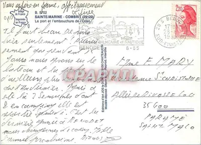 Port Sainte-Marine — widok portu i ujścia — Wydawnictwo Jos — Rewers