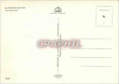 Argeles-sur-Mer — Vista geral — Edições S. Audumèdes - Ferpignan — Verso