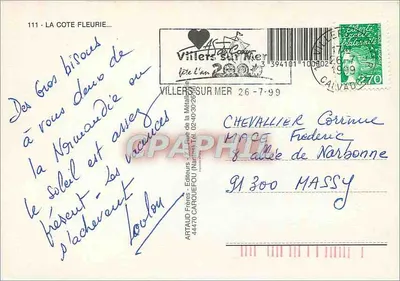 A Costa Fleurie — Cabourg, Honfleur, Villers-s-Mer, Deauville — Artaud Frères — Verso