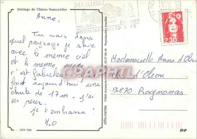 Puxador de Cães Samoyedas — Mont Blanc — editor SPP 788 — Verso