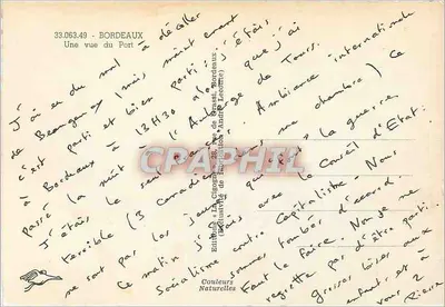 Bordeaux — Widok na port — La Cigogne — Rewers