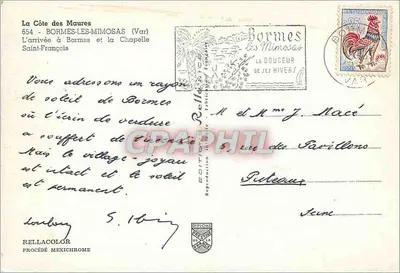 Bormes-les-Mimosas — O Grande Hotel e a capela — Edição Rella — Verso
