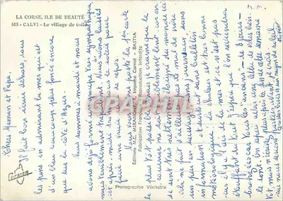 Calvi - Vista da Costa Azul — Éditions M.C. Miramonti, n°413 — Verso