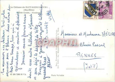 Zamek Haut-Kœnigsbourg — Bas-Rhin — Gliché Carabin, Strasbourg — Rewers
