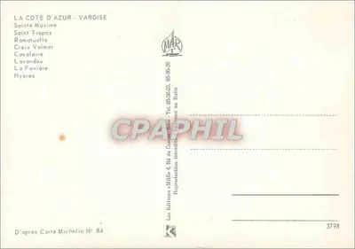 Côte d'Azur - Vargoise — Punkty turystyczne — Wydawnictwo «MAP» — Rewers