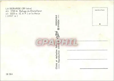Refúgio do Chatelleret — La Berarde (38 Isère) — Grenoble SPADÈM — Verso