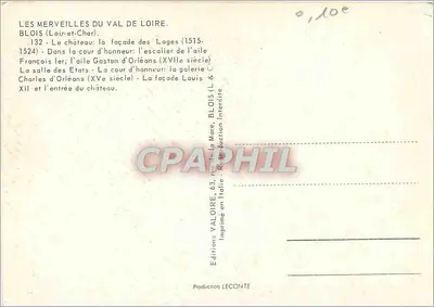 Blois — Kasteel — Edities Valoire, n°132 — Achterkant