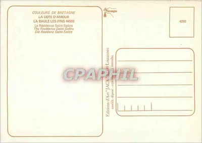 La Résidence Saint-Saëns — La Baule les Pins 44500 — Éditions d'Art 'Jack' Louanneec — Rückseite