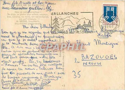 Lacs de la Cavettaz — Sallanches — n°43 — Verso