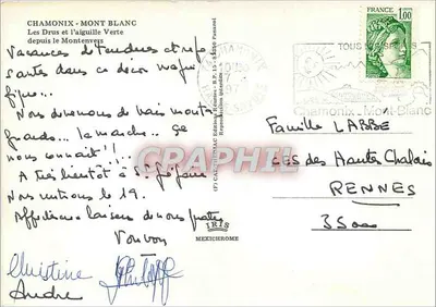 De Drus en de punt van het Midi — Chamonix-Mont-Blanc — Uitgave IRIS — Achterkant