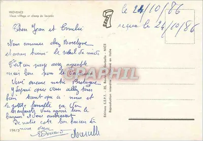 Provenza — Viejo pueblo y campo de lavanda — Ediciones S.E.P.T. - 198/3 — Reverso