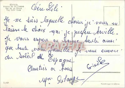 Seville — Widok miasta — Depôt Légal B. 8.073.VIII — Rewers