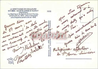 A Basílica de Sainte-Anne-d'Auray — Morbihan — Éditions d'Art Jos — Verso