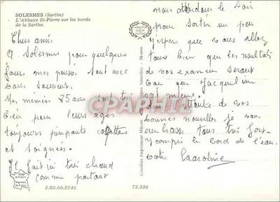 Abbatia św. Piotra w Solesmes — Sarthe — Wydawca Micon — Rewers
