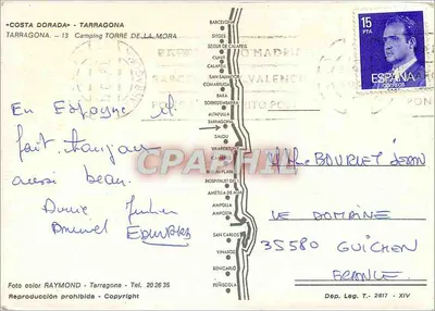 Costa Dorada - Tarragona — Camping Torre de la Mora — Editor Raymond — Verso