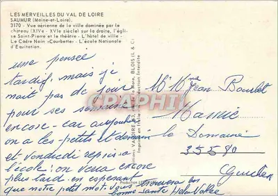 Saumur — Widok z powietrza i szkoła jeździectwa — Wydawnictwo Valoire — Rewers