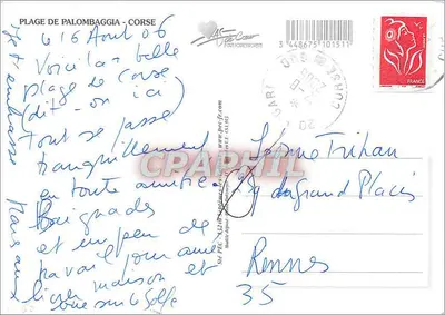 Praia de Palombaggia — Córsega — editor não visível — Verso