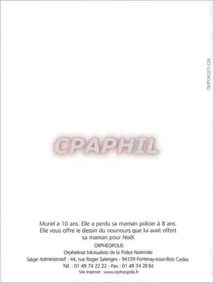 Calçado de Natal e ursinho — Orfanato Mutualista da Polícia Nacional — número de série — Verso