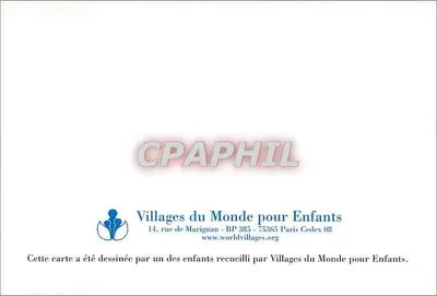 Crianças brincando com balões e tulipas — desenho de criança — Villages du Monde pour Enfants — Verso