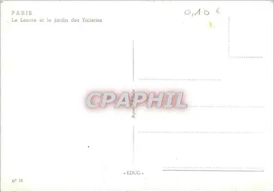 Paryż — Pałac Louvre i ogród Tuileries — Imp. Edug, nr 11 — Rewers