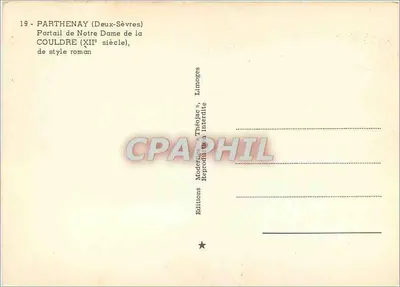Portail Notre-Dame de Couldre — XII wiek — Éditions Théojac — Rewers