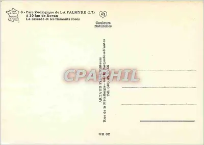 Flamantes-rosas — Parque Zoológico de La Palmyre (17) — Artaud Frères Éditeurs — Verso