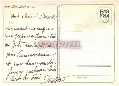 Dziewczynka siedząca w wodzie — piknik — Mary May, seria N° 537/1 — Rewers