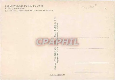 Appartamento di Caterina de' Medici — Blois (Loir-et-Cher) — Edizioni Valoire — Verso