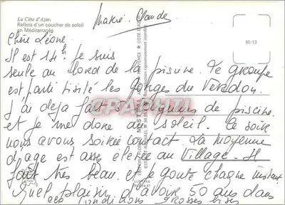 Krajenta Azury — zachód słońca nad Morzem Śródziemnym — Rewers