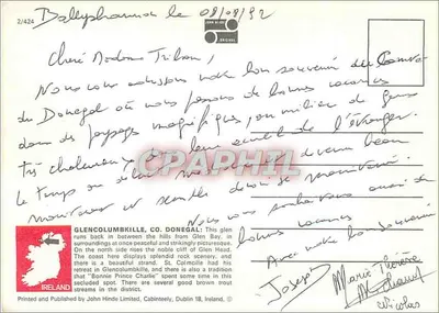 Glencolumbkille — Donegal, Irlanda — John Hinde Limited — Verso