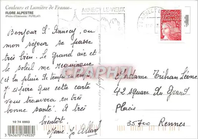 Flore alpestre — 9 alpine bloemen — Éditions d'Anney Le-Vieux — Achterkant